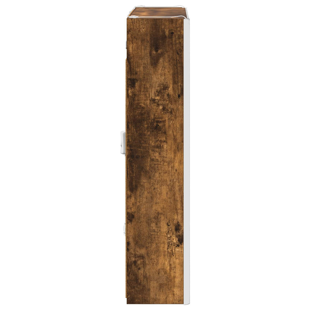 vidaXL Szafka z lustrem do łazienki Dąb wędzony 63,5 x 15,5 x 70 cm