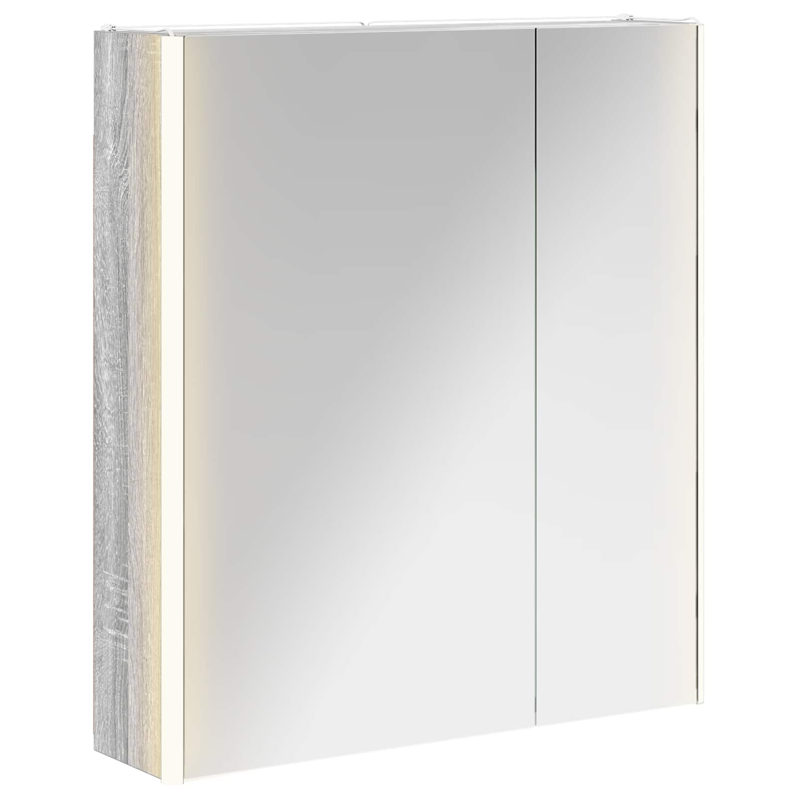vidaXL Szafka z lustrem do łazienki Szary Sonoma 63,5 x 15,5 x 70 cm