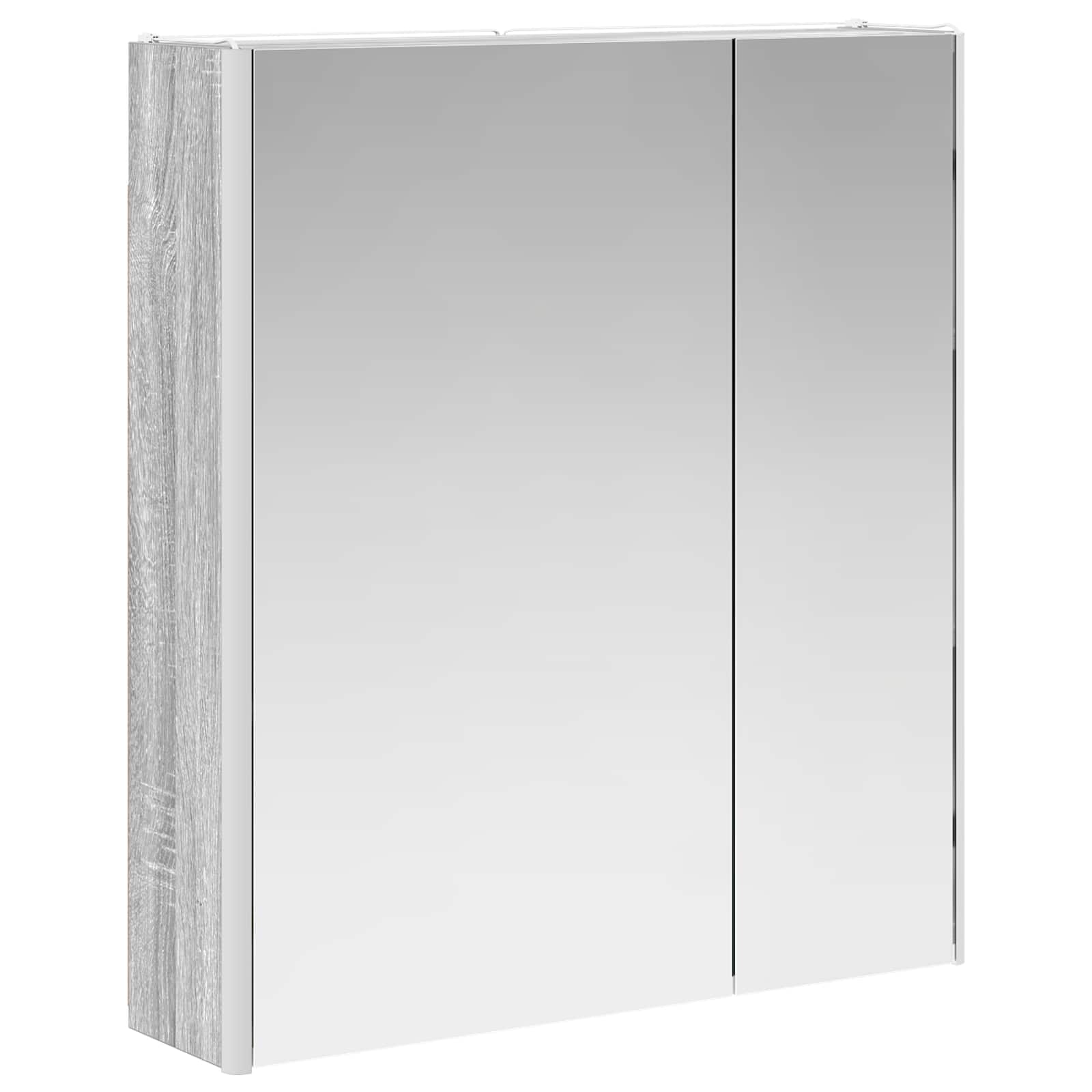 vidaXL Szafka z lustrem do łazienki Szary Sonoma 63,5 x 15,5 x 70 cm