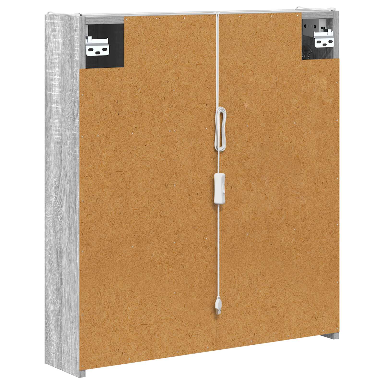vidaXL Szafka z lustrem do łazienki Szary Sonoma 63,5 x 15,5 x 70 cm