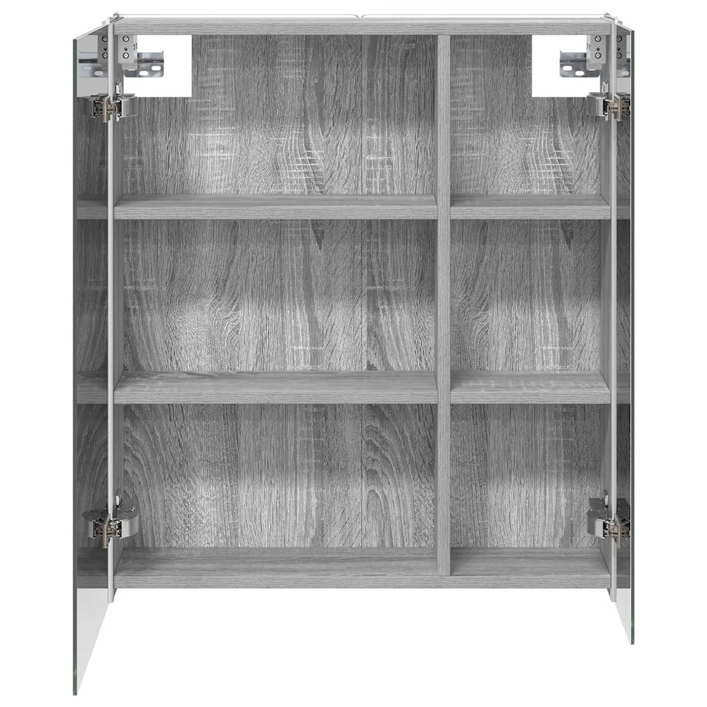 vidaXL Szafka z lustrem do łazienki Szary Sonoma 63,5 x 15,5 x 70 cm