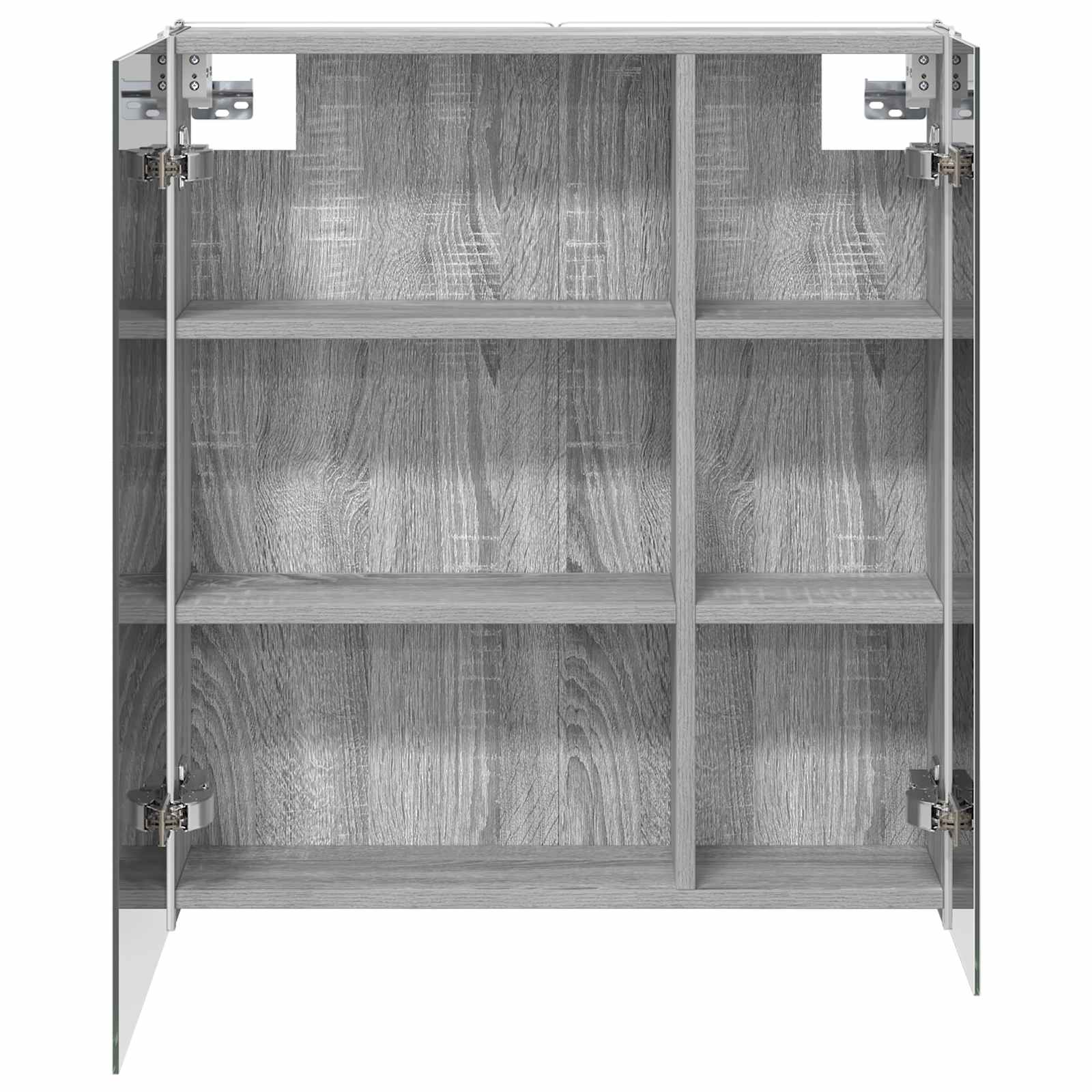 vidaXL Szafka z lustrem do łazienki Szary Sonoma 63,5 x 15,5 x 70 cm