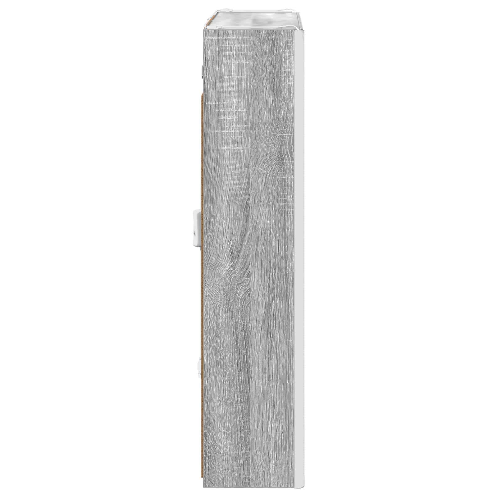vidaXL Szafka z lustrem do łazienki Szary Sonoma 63,5 x 15,5 x 70 cm