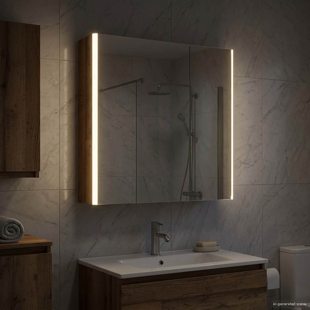 vidaXL Szafka z lustrem do łazienki Stare drewno 63,5 x 15,5 x 70 cm