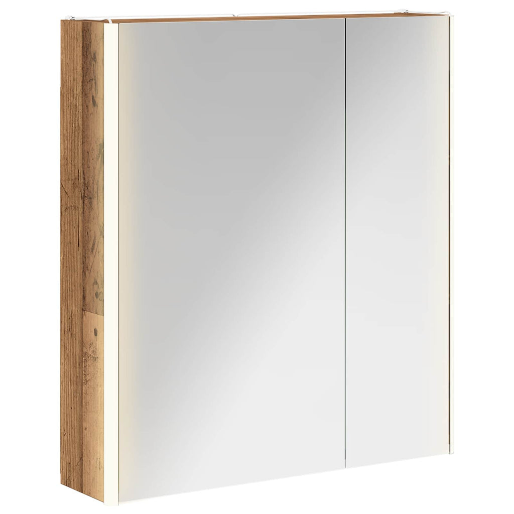 vidaXL Szafka z lustrem do łazienki Stare drewno 63,5 x 15,5 x 70 cm