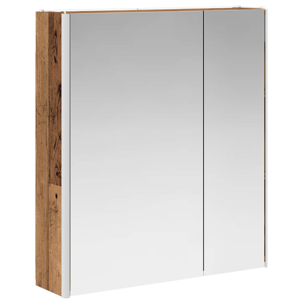 vidaXL Szafka z lustrem do łazienki Stare drewno 63,5 x 15,5 x 70 cm