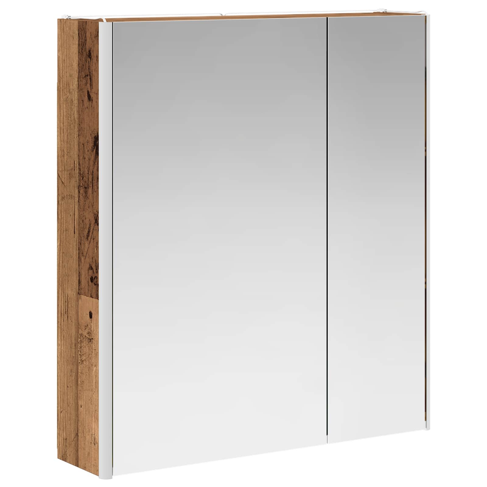 vidaXL Szafka z lustrem do łazienki Stare drewno 63,5 x 15,5 x 70 cm