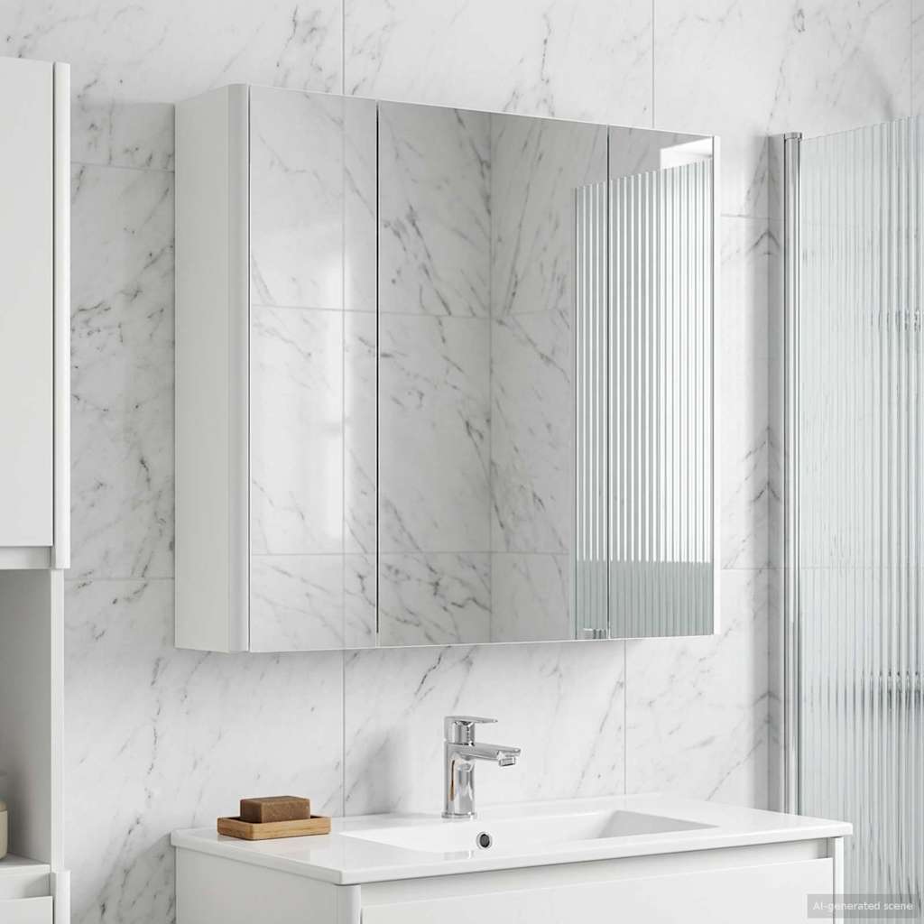 vidaXL Szafka z lustrem do łazienki Biały 63,5 x 15,5 x 60,5 cm