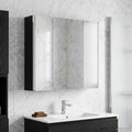 vidaXL Szafka z lustrem do łazienki Czarny Dąb 63,5 x 15,5 x 60,5 cm