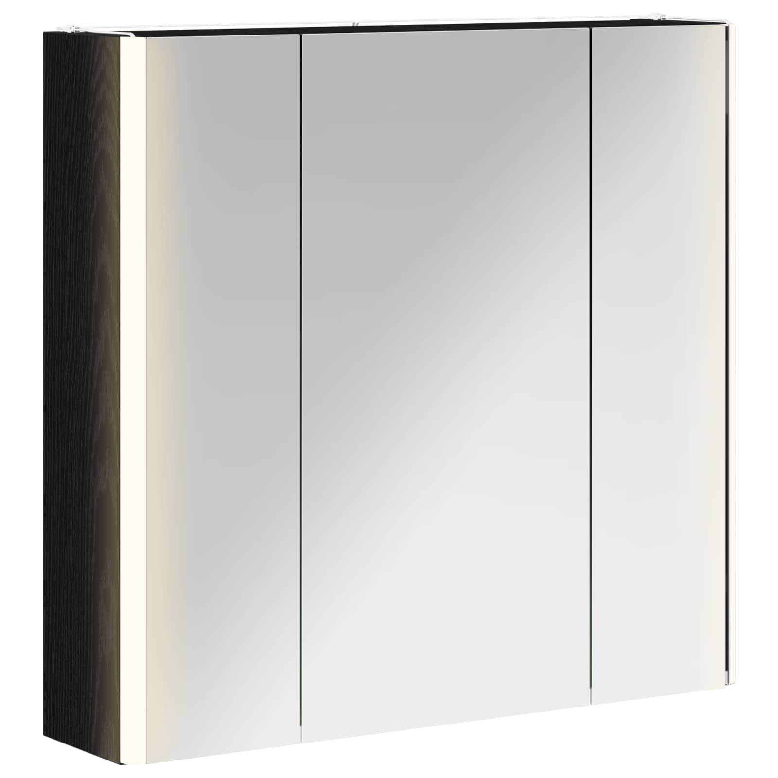 vidaXL Szafka z lustrem do łazienki Czarny Dąb 63,5 x 15,5 x 60,5 cm