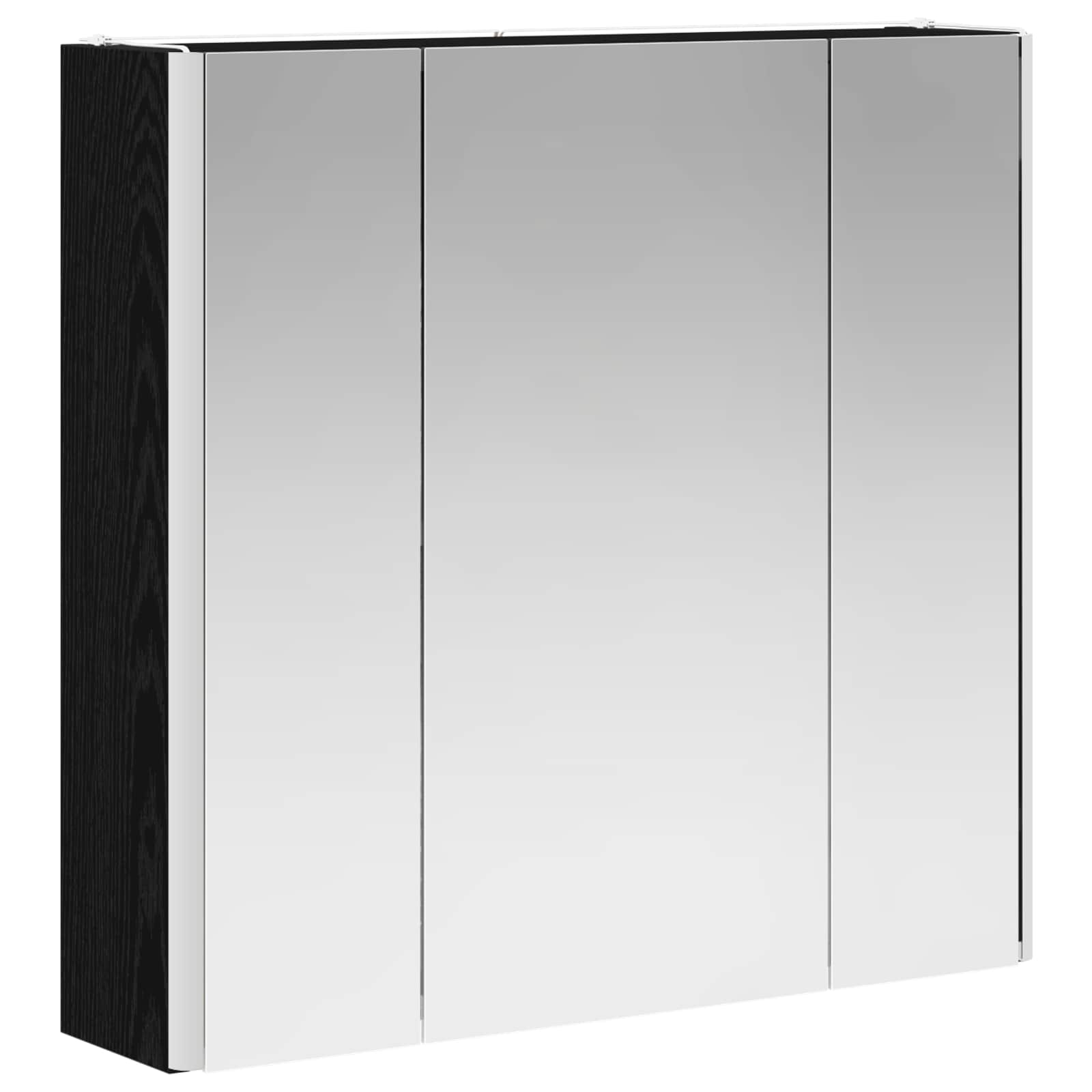 vidaXL Szafka z lustrem do łazienki Czarny Dąb 63,5 x 15,5 x 60,5 cm