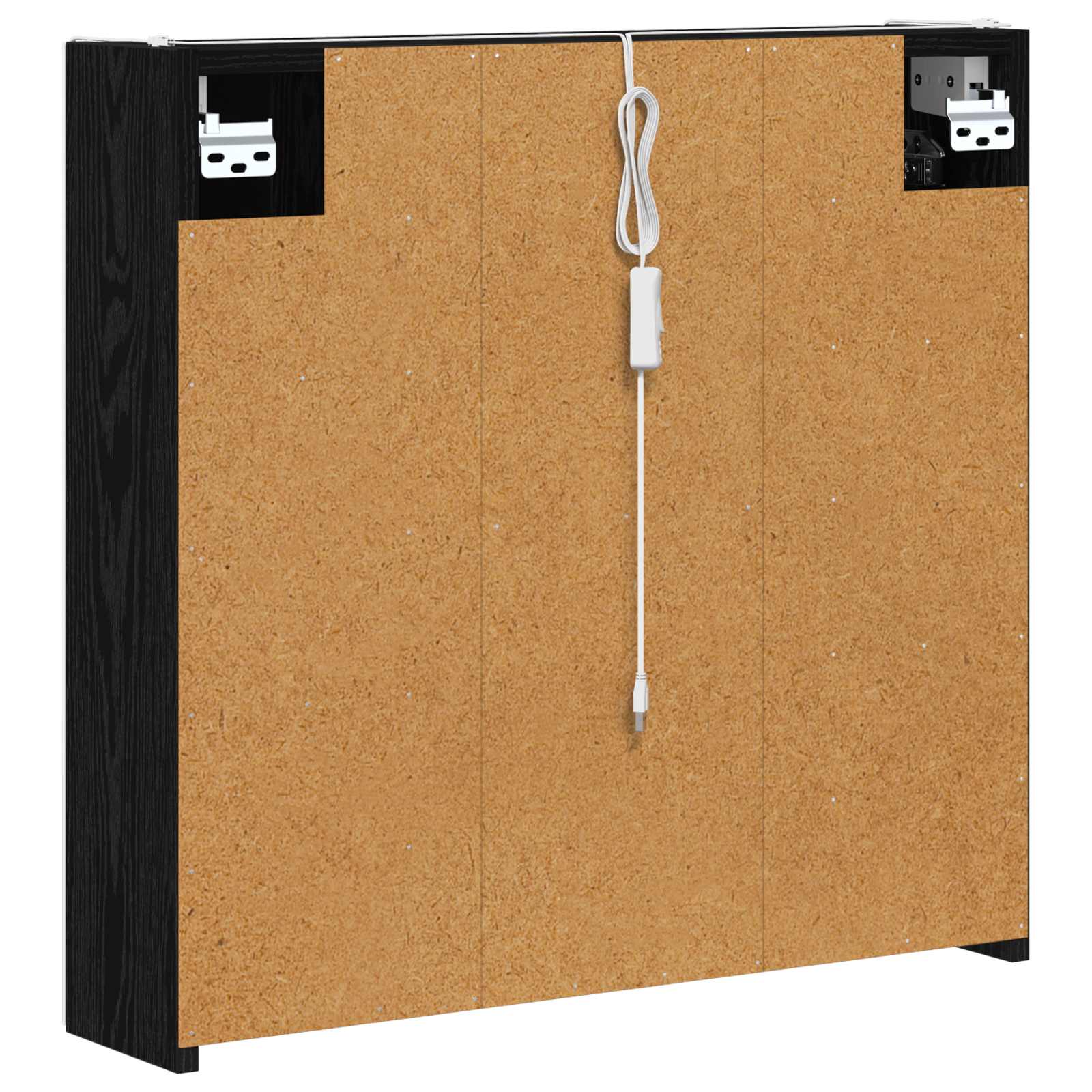 vidaXL Szafka z lustrem do łazienki Czarny Dąb 63,5 x 15,5 x 60,5 cm