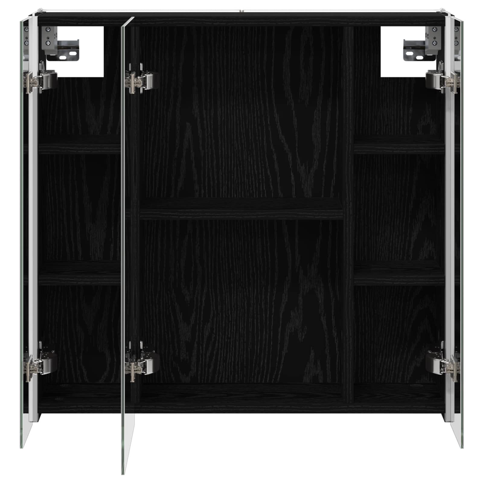 vidaXL Szafka z lustrem do łazienki Czarny Dąb 63,5 x 15,5 x 60,5 cm