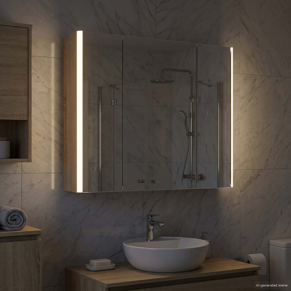vidaXL Szafka z lustrem do łazienki Dąb Sonoma 63,5 x 15,5 x 60,5 cm