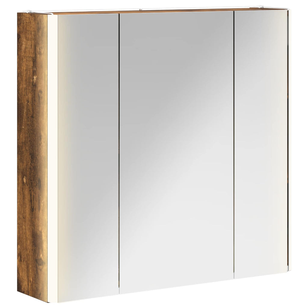vidaXL Szafka z lustrem do łazienki Dąb wędzony 63,5 x 15,5 x 60,5 cm