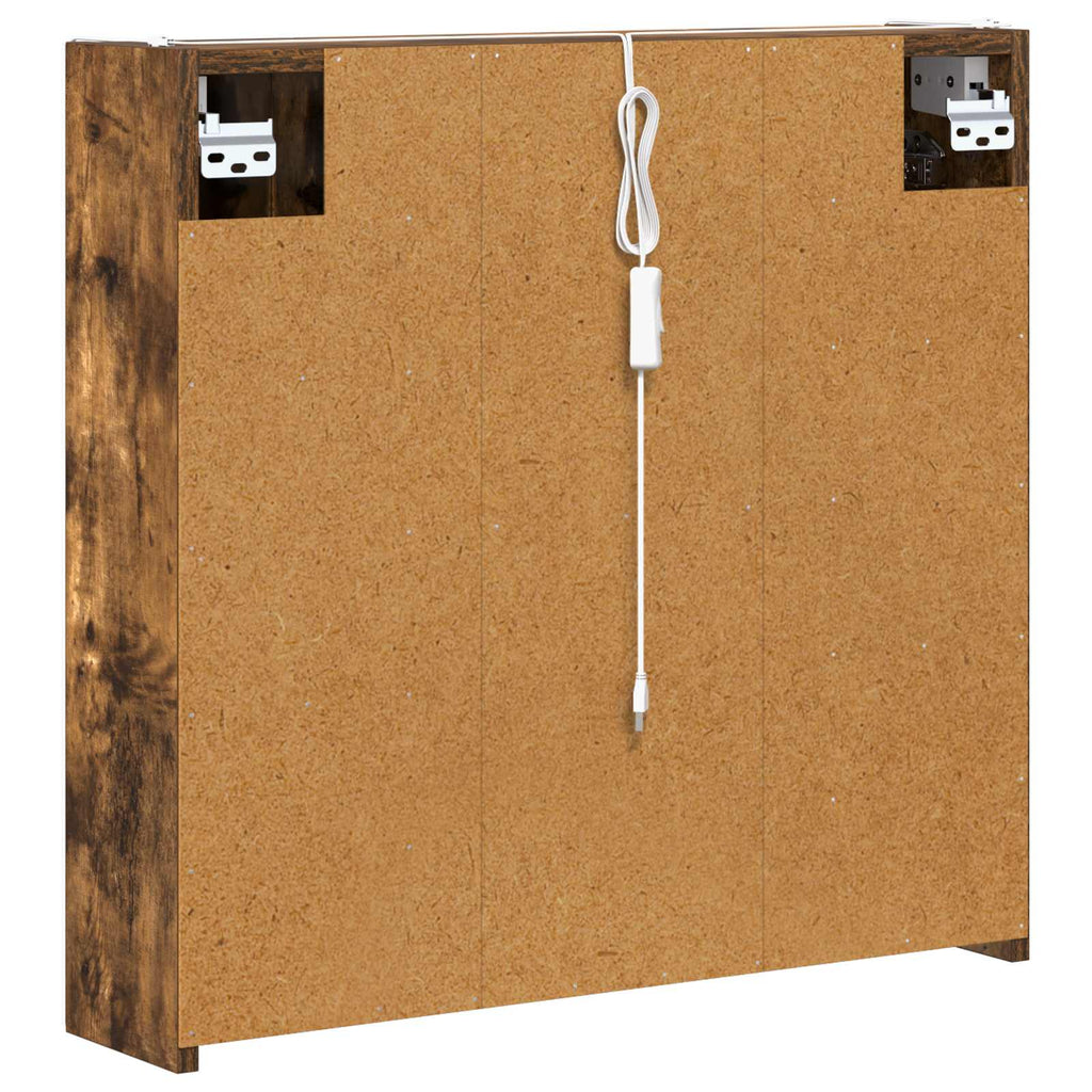 vidaXL Szafka z lustrem do łazienki Dąb wędzony 63,5 x 15,5 x 60,5 cm
