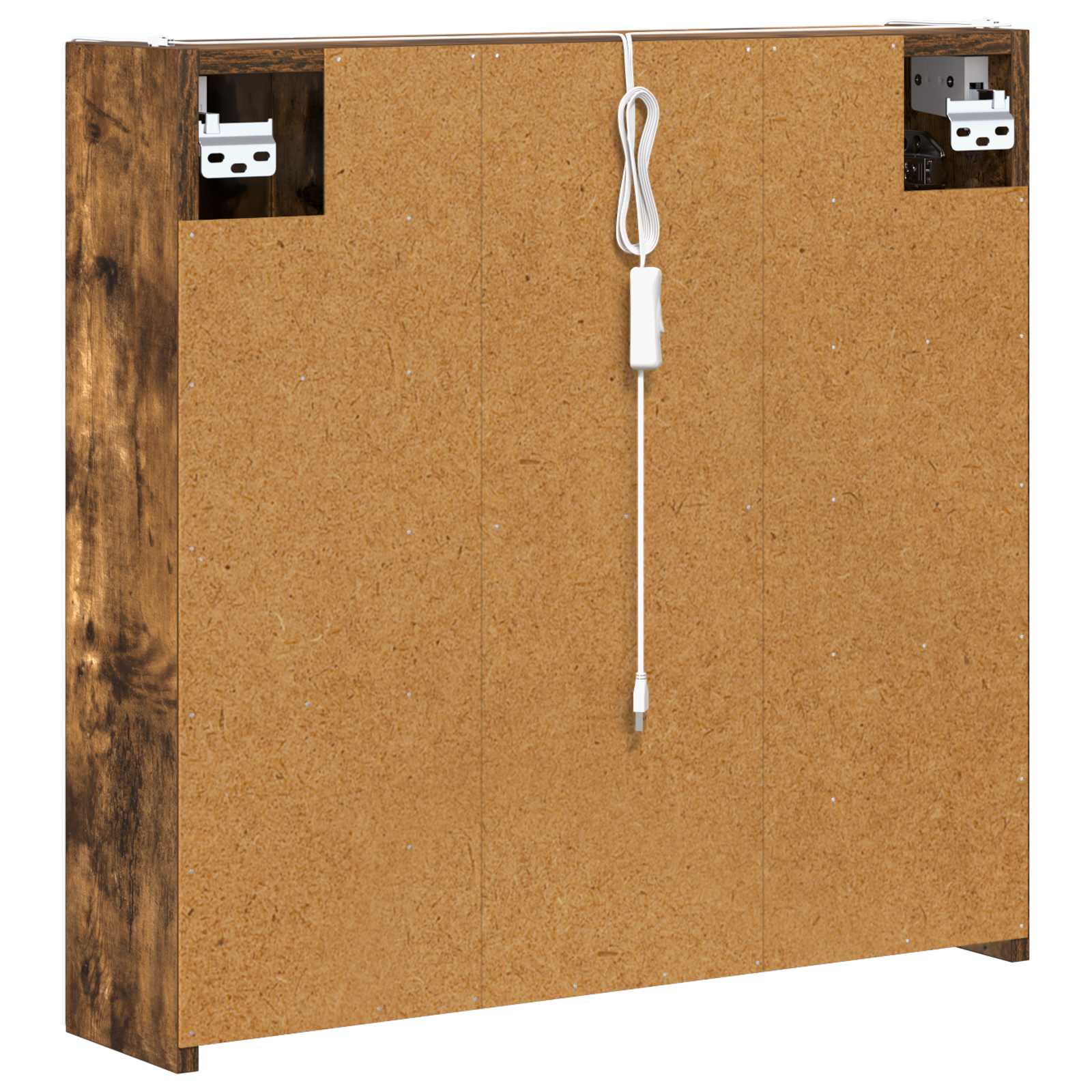 vidaXL Szafka z lustrem do łazienki Dąb wędzony 63,5 x 15,5 x 60,5 cm