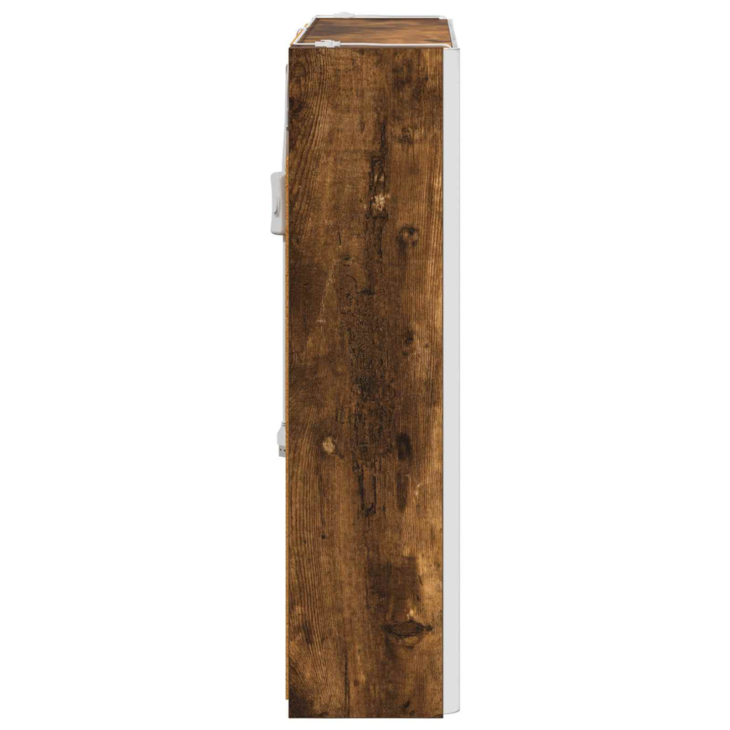vidaXL Szafka z lustrem do łazienki Dąb wędzony 63,5 x 15,5 x 60,5 cm