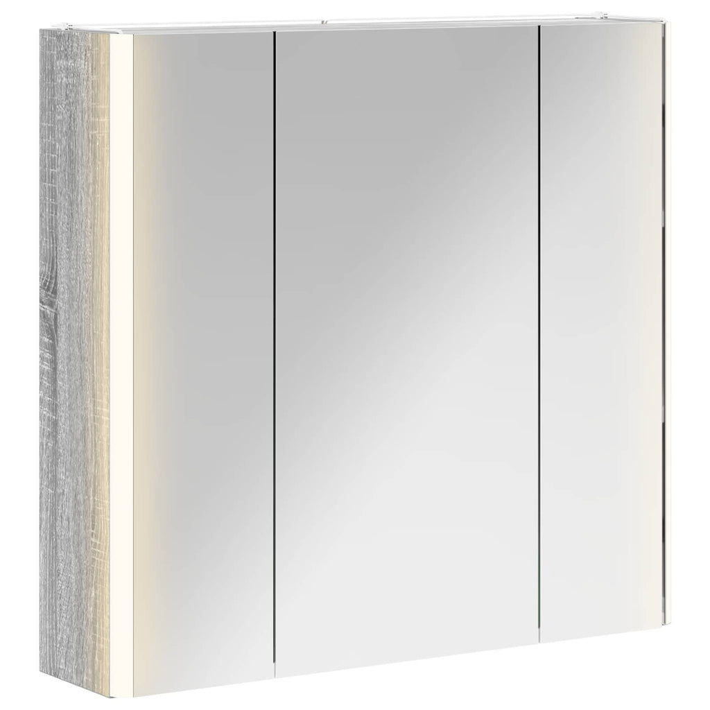 vidaXL Szafka z lustrem do łazienki Szary Sonoma 63,5 x 15,5 x 60,5 cm