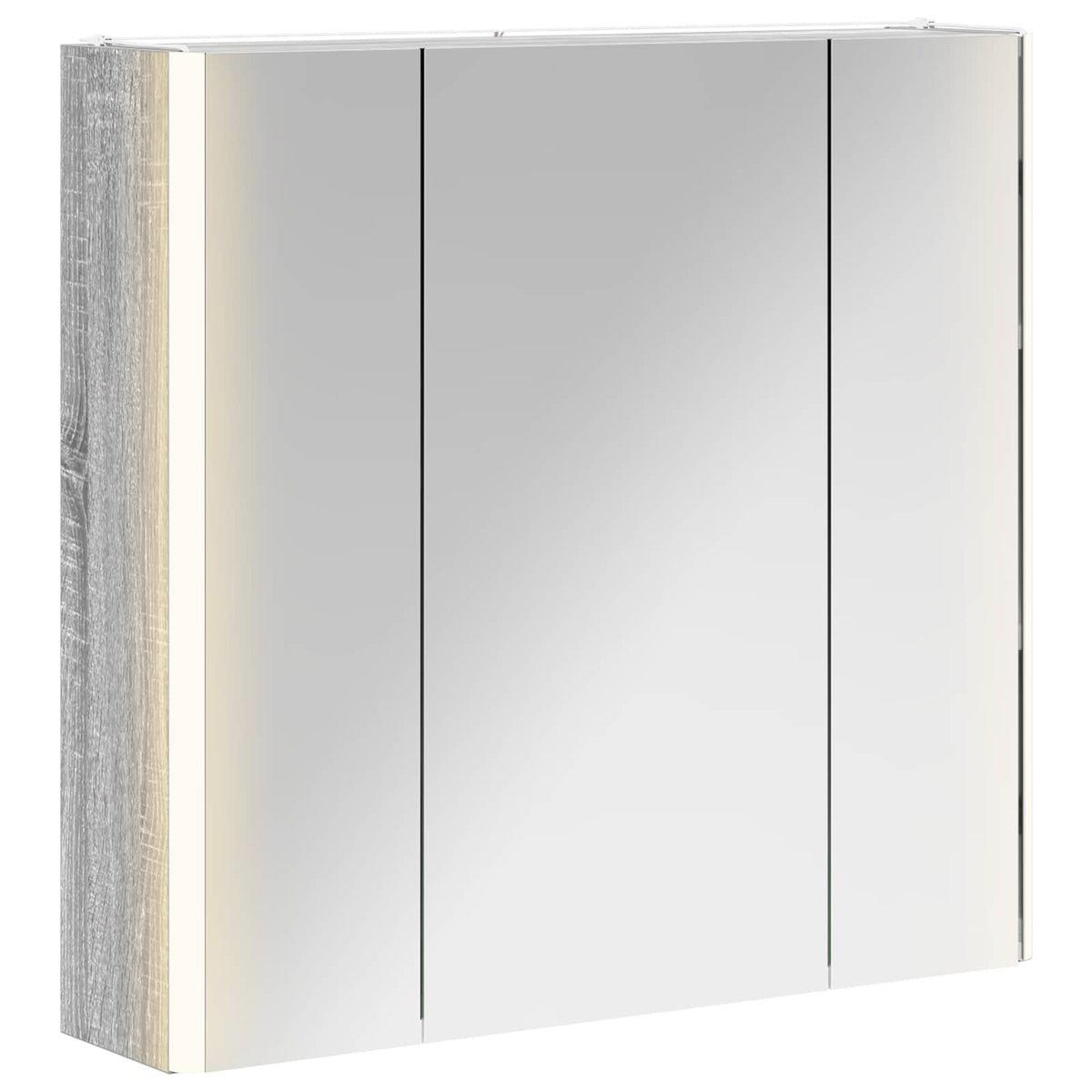 vidaXL Szafka z lustrem do łazienki Szary Sonoma 63,5 x 15,5 x 60,5 cm