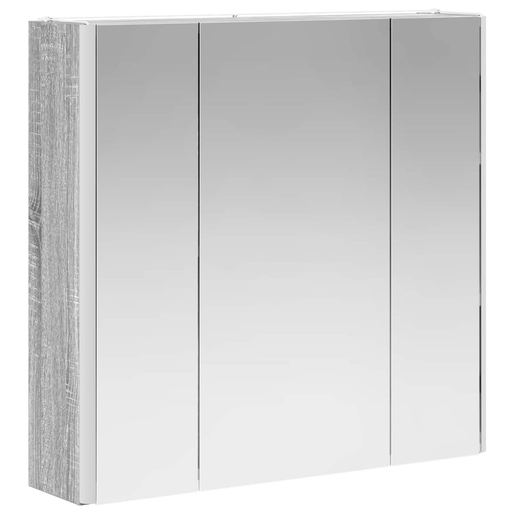 vidaXL Szafka z lustrem do łazienki Szary Sonoma 63,5 x 15,5 x 60,5 cm