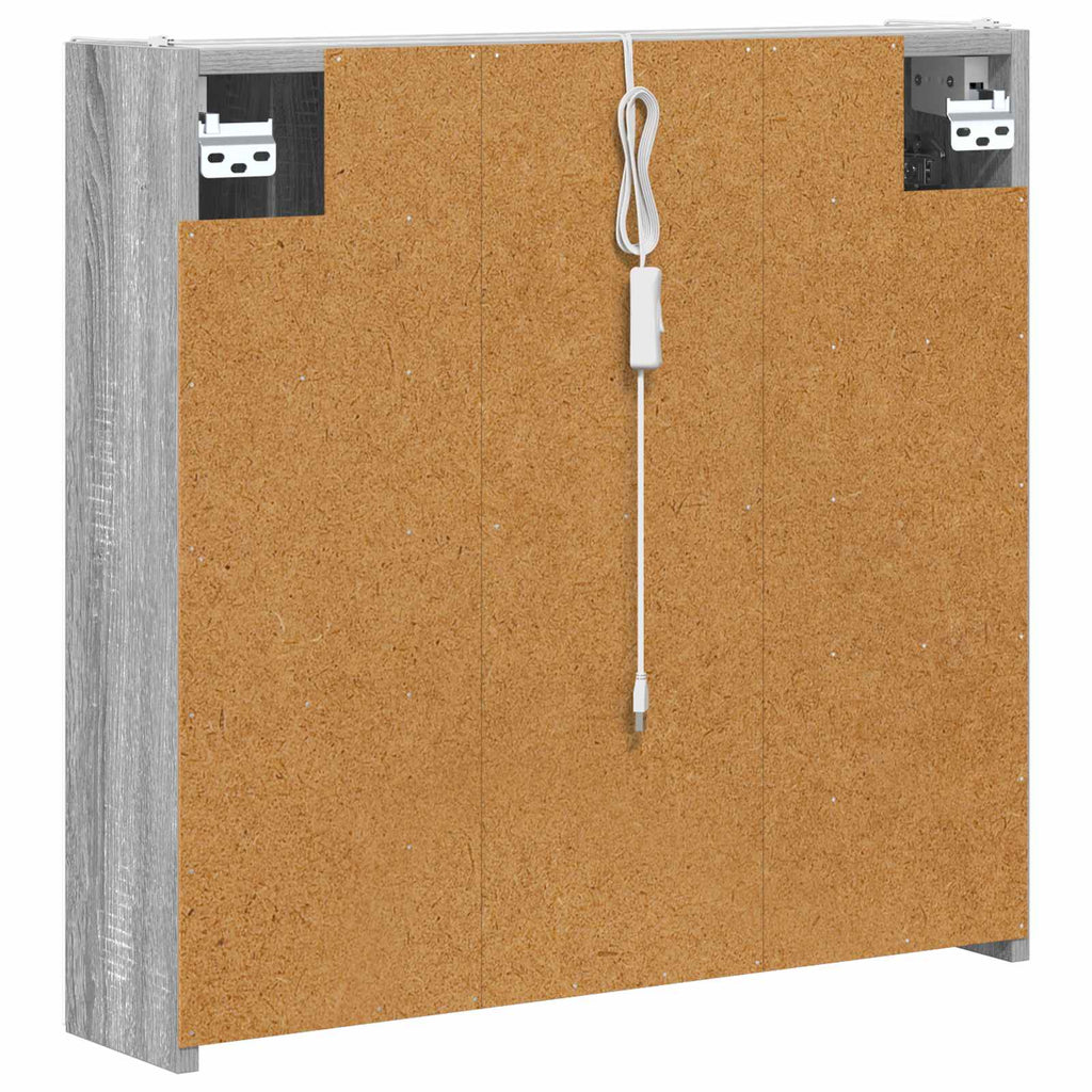 vidaXL Szafka z lustrem do łazienki Szary Sonoma 63,5 x 15,5 x 60,5 cm