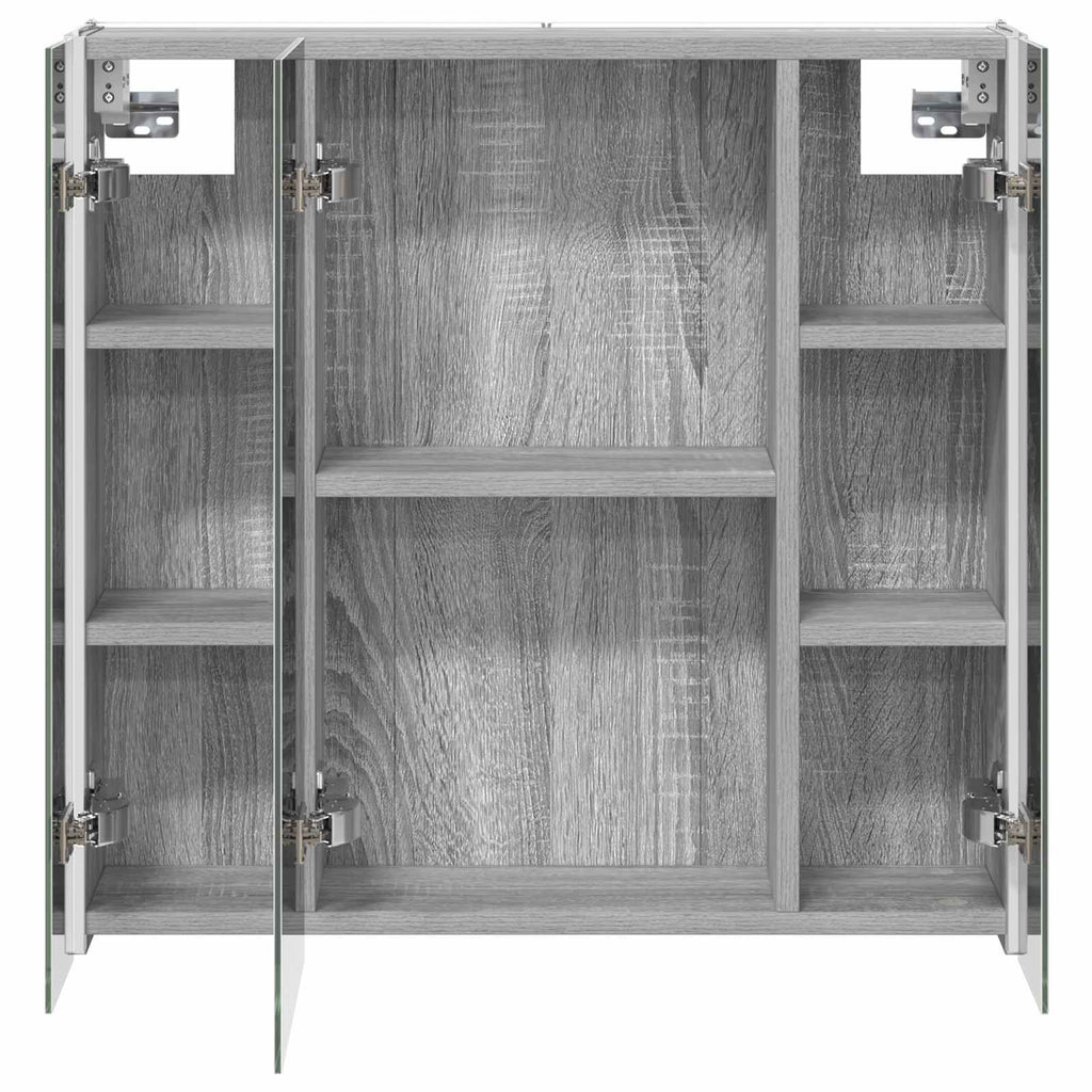 vidaXL Szafka z lustrem do łazienki Szary Sonoma 63,5 x 15,5 x 60,5 cm