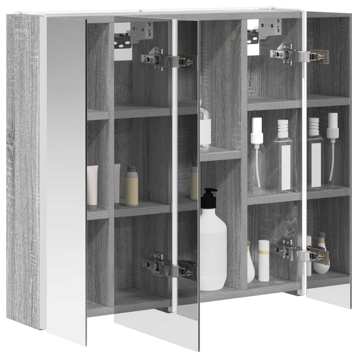vidaXL Szafka z lustrem do łazienki Szary Sonoma 63,5 x 15,5 x 60,5 cm