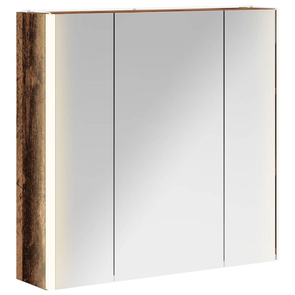 vidaXL Szafka z lustrem do łazienki Stare drewno 63,5 x 15,5 x 60,5 cm