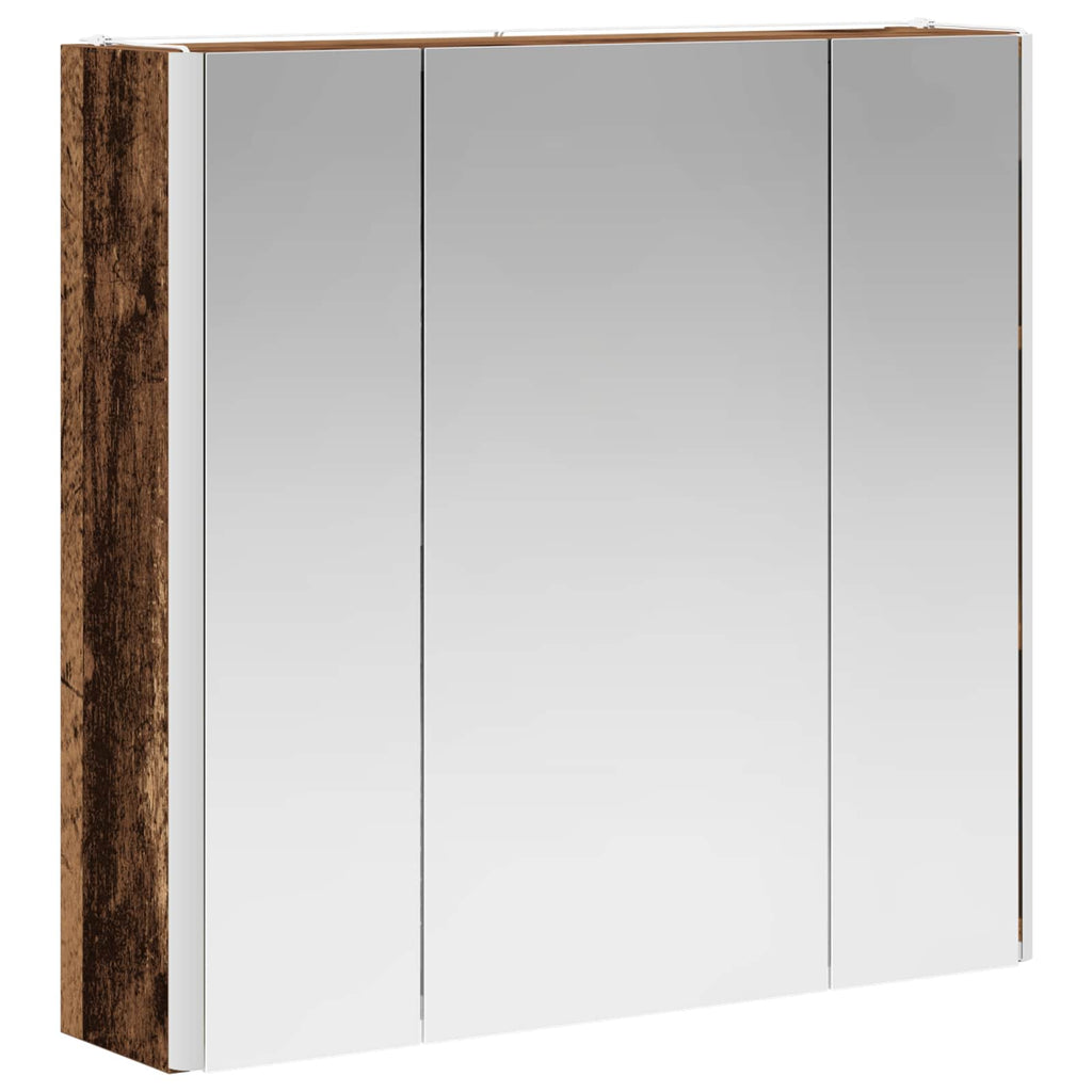 vidaXL Szafka z lustrem do łazienki Stare drewno 63,5 x 15,5 x 60,5 cm