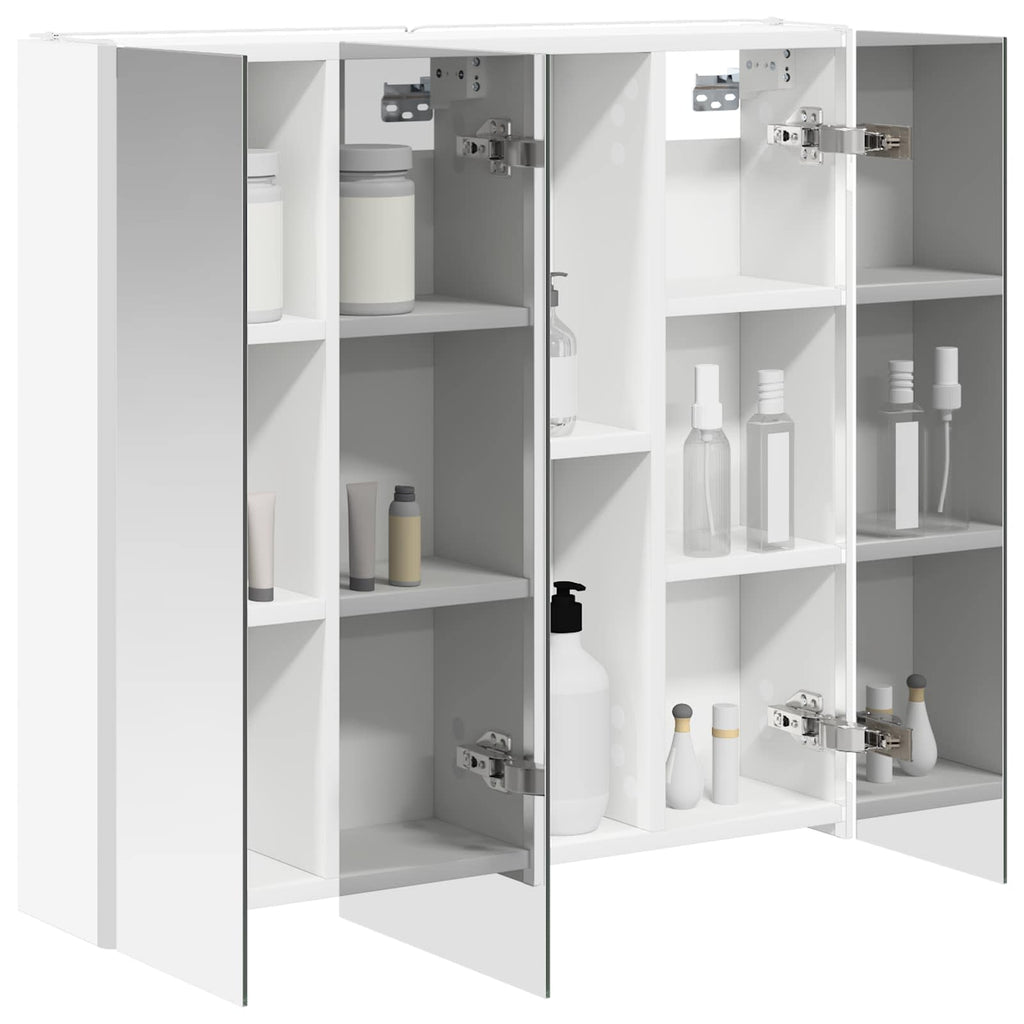 vidaXL Szafka z lustrem do łazienki z półką Biały 73.5 x 15.5 x 70 cm