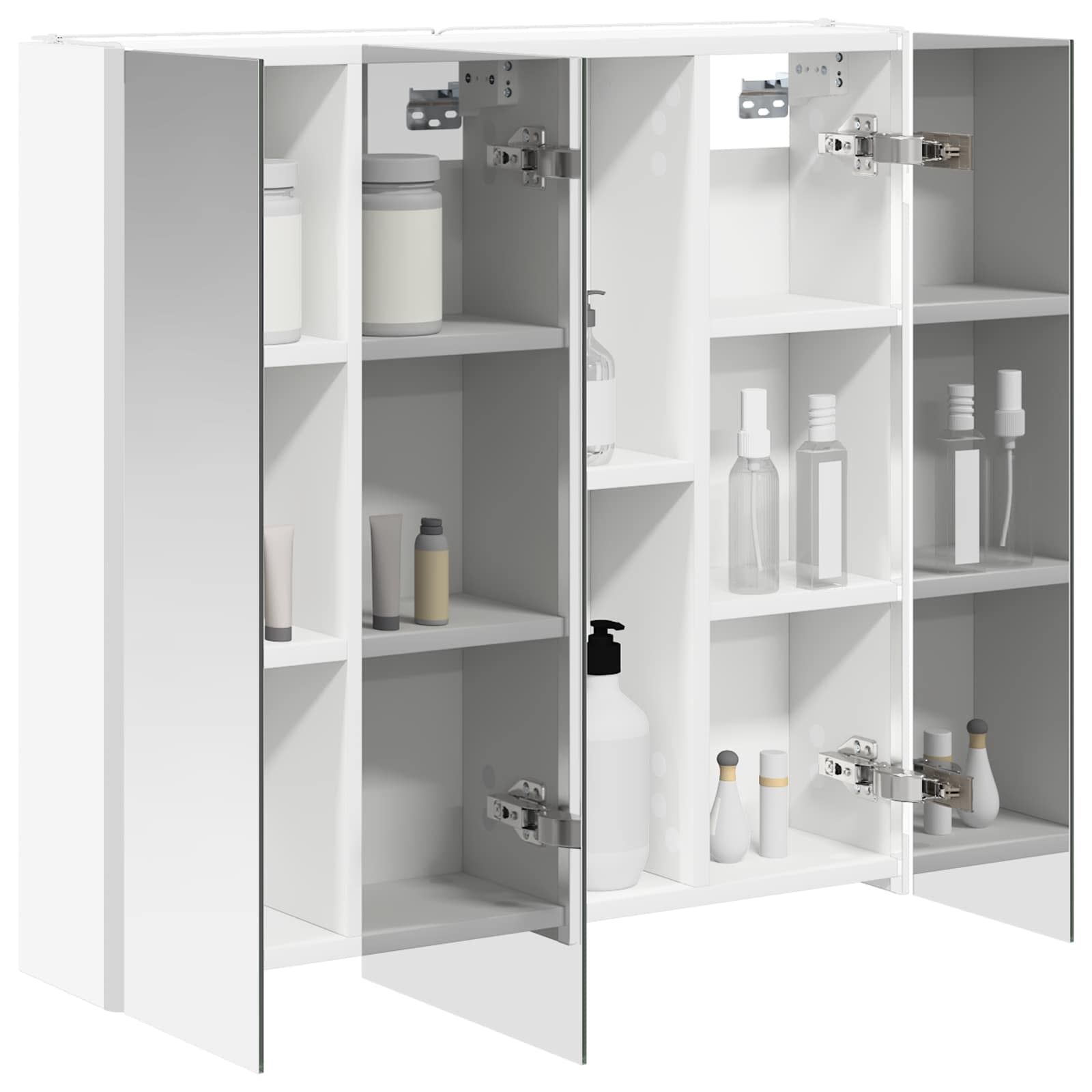 vidaXL Szafka z lustrem do łazienki z półką Biały 73.5 x 15.5 x 70 cm