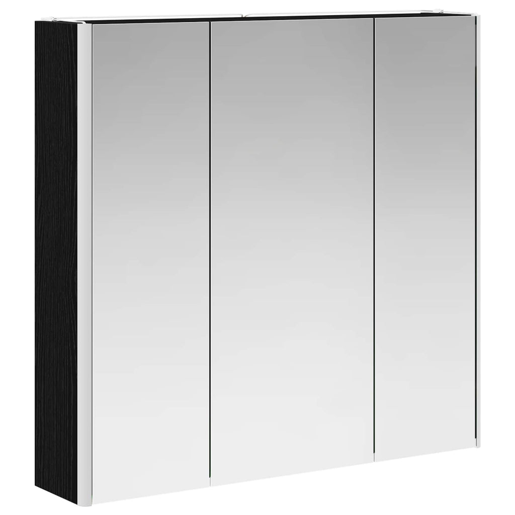 vidaXL Szafka z lustrem do łazienki Czarny Dąb 73.5 x 15.5 x 70 cm