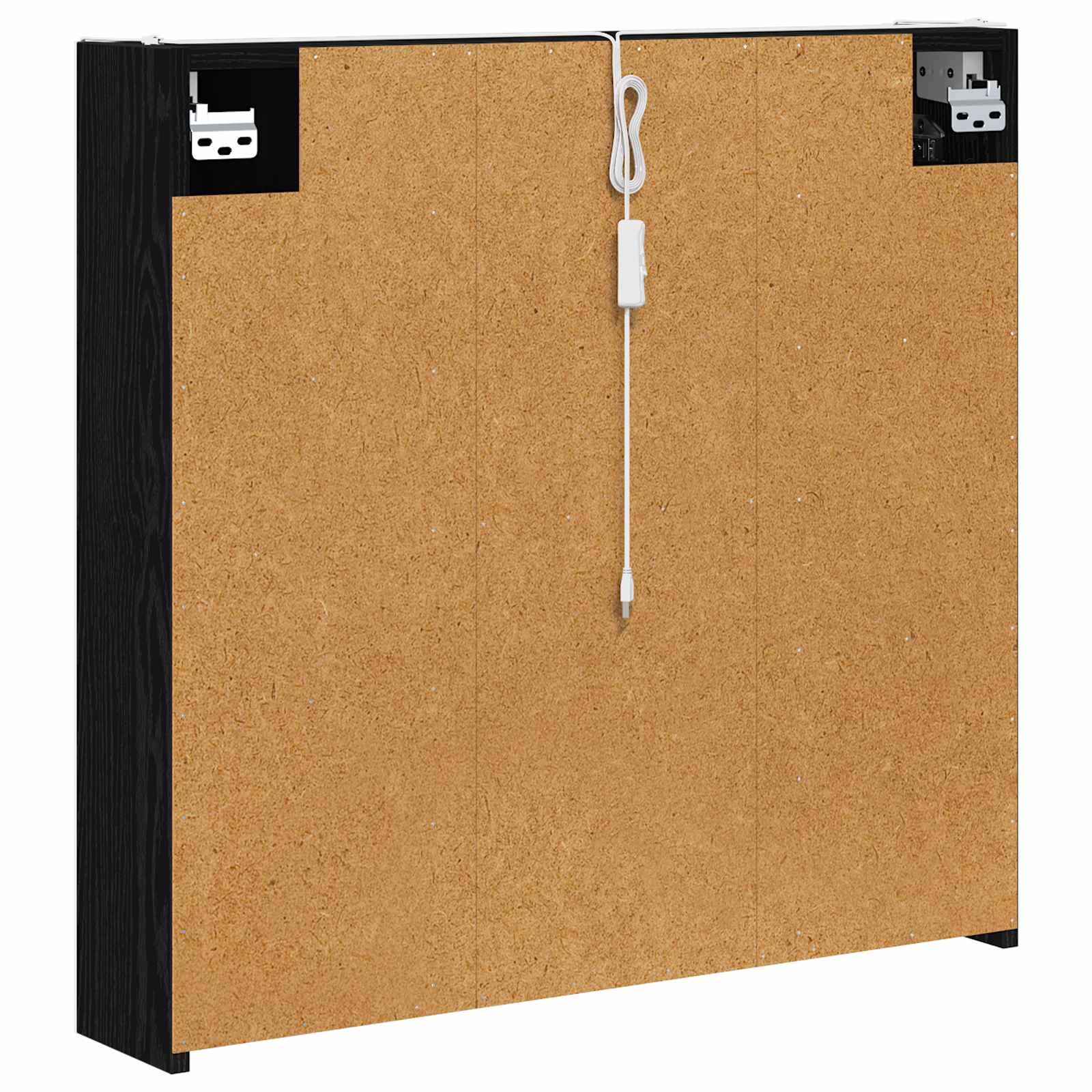 vidaXL Szafka z lustrem do łazienki Czarny Dąb 73.5 x 15.5 x 70 cm