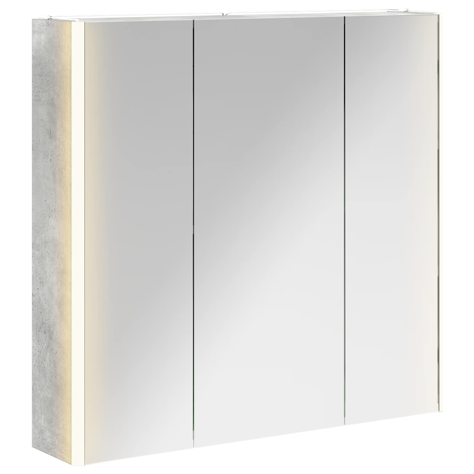 vidaXL Szafka z lustrem do łazienki Betonowy szary 73.5 x 15.5 x 70 cm