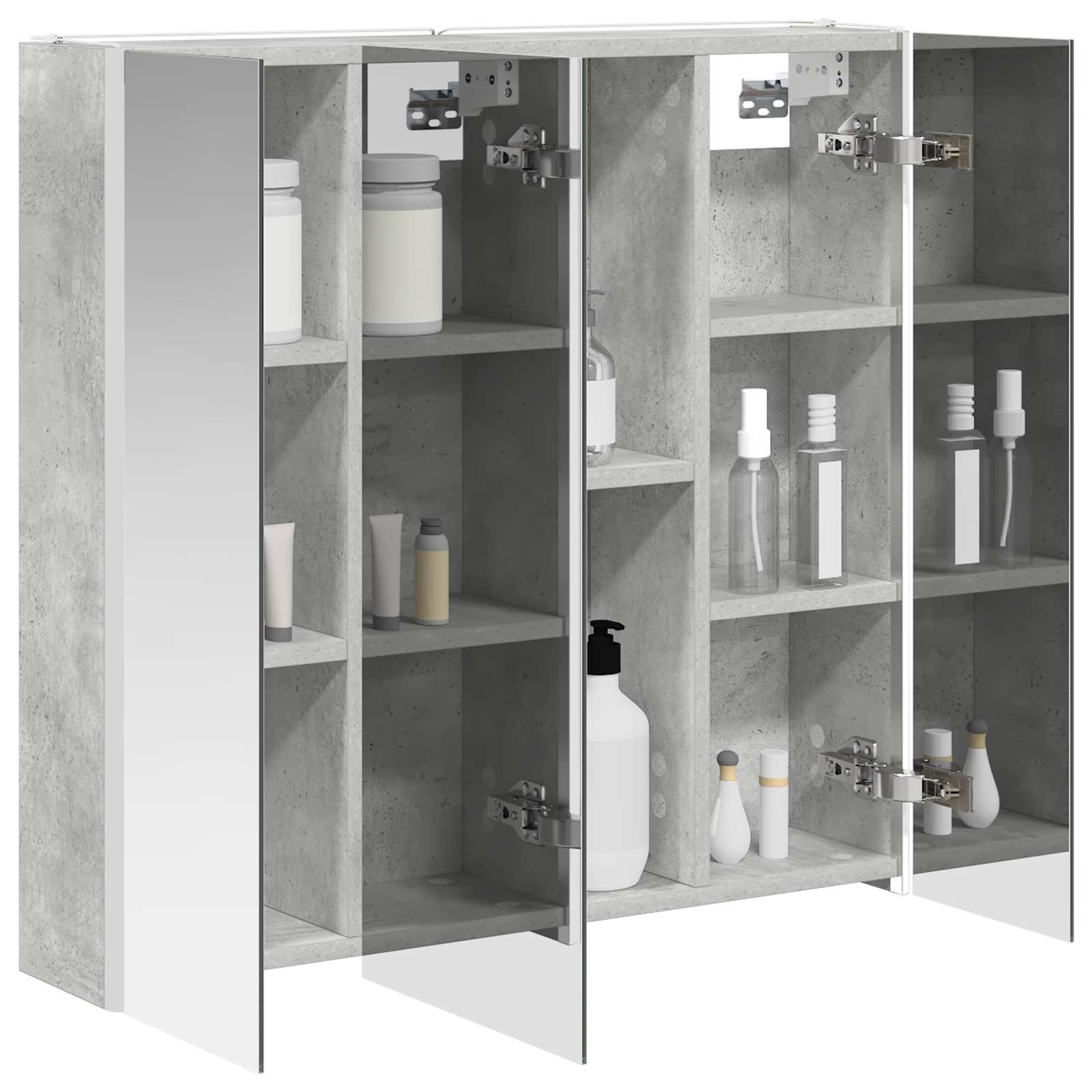 vidaXL Szafka z lustrem do łazienki Betonowy szary 73.5 x 15.5 x 70 cm