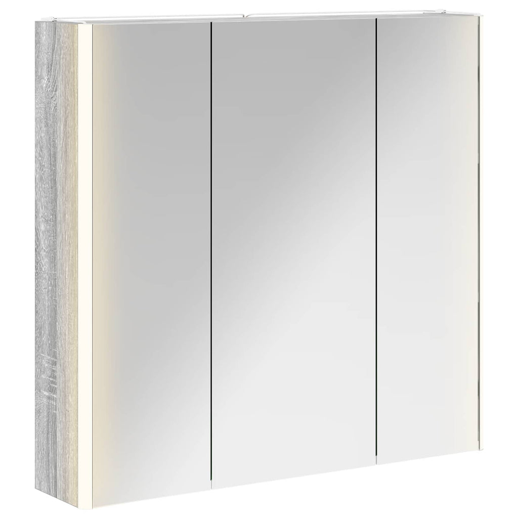 vidaXL Szafka z lustrem do łazienki Szary Sonoma 73.5 x 15.5 x 70 cm
