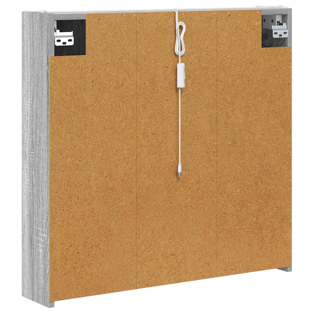 vidaXL Szafka z lustrem do łazienki Szary Sonoma 73.5 x 15.5 x 70 cm