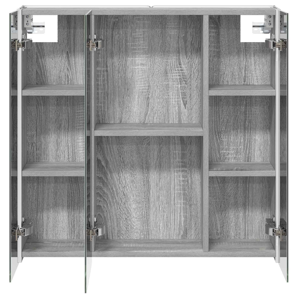 vidaXL Szafka z lustrem do łazienki Szary Sonoma 73.5 x 15.5 x 70 cm