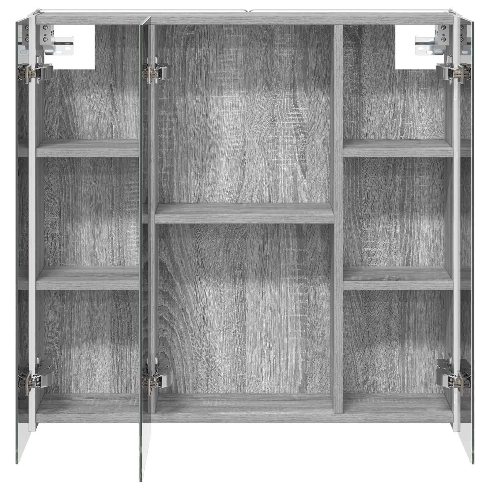 vidaXL Szafka z lustrem do łazienki Szary Sonoma 73.5 x 15.5 x 70 cm