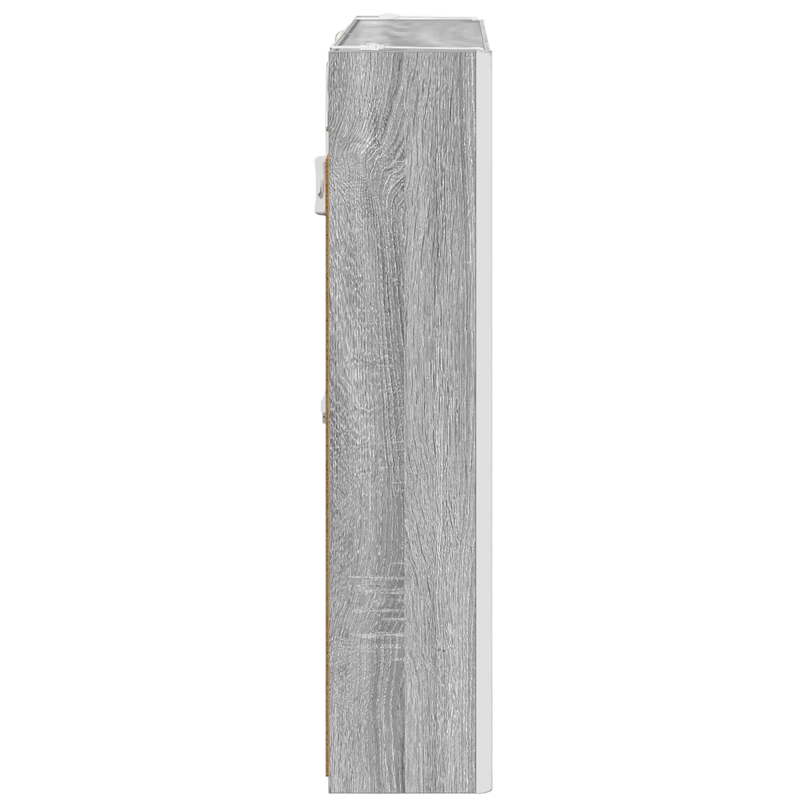 vidaXL Szafka z lustrem do łazienki Szary Sonoma 73.5 x 15.5 x 70 cm