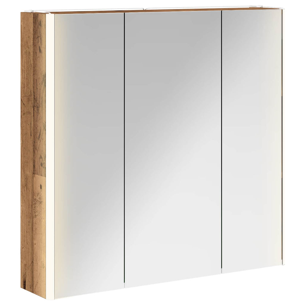 vidaXL Szafka z lustrem do łazienki Stare drewno 73.5 x 15.5 x 70 cm