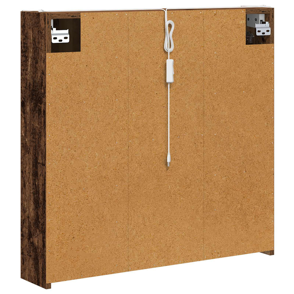 vidaXL Szafka z lustrem do łazienki Stare drewno 73.5 x 15.5 x 70 cm