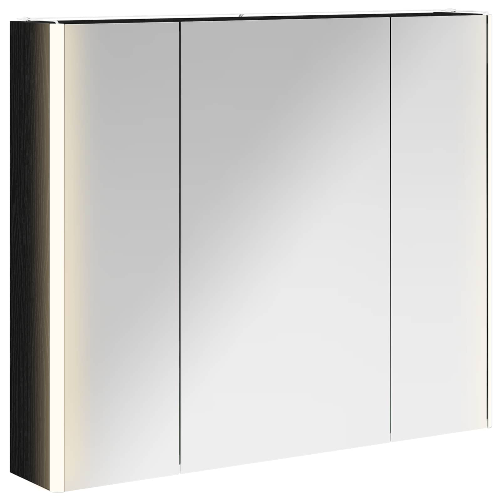 vidaXL Szafka z lustrem do łazienki Czarny Dąb 83,5 x 15,5 x 70 cm