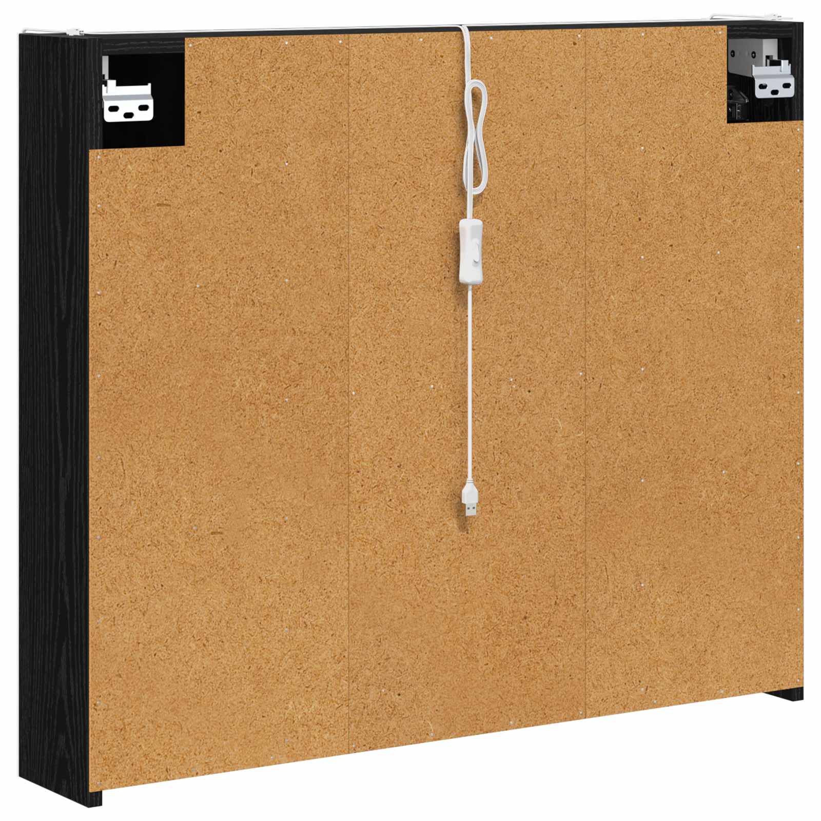 vidaXL Szafka z lustrem do łazienki Czarny Dąb 83,5 x 15,5 x 70 cm