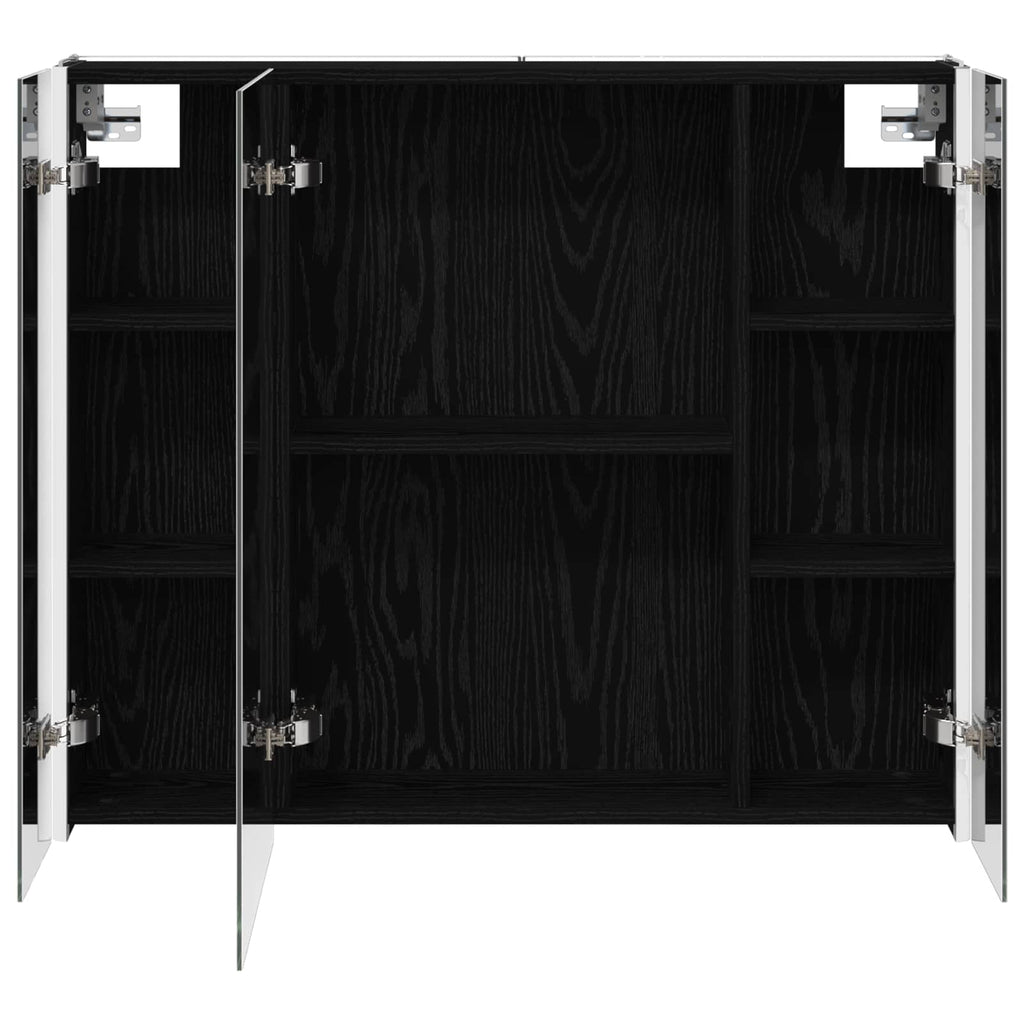 vidaXL Szafka z lustrem do łazienki Czarny Dąb 83,5 x 15,5 x 70 cm