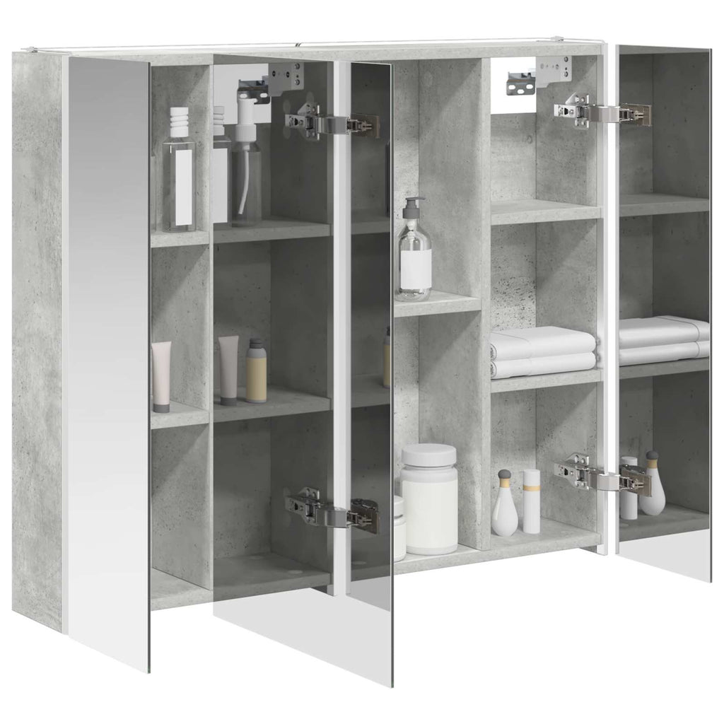 vidaXL Szafka z lustrem do łazienki Betonowy szary 83,5 x 15,5 x 70 cm