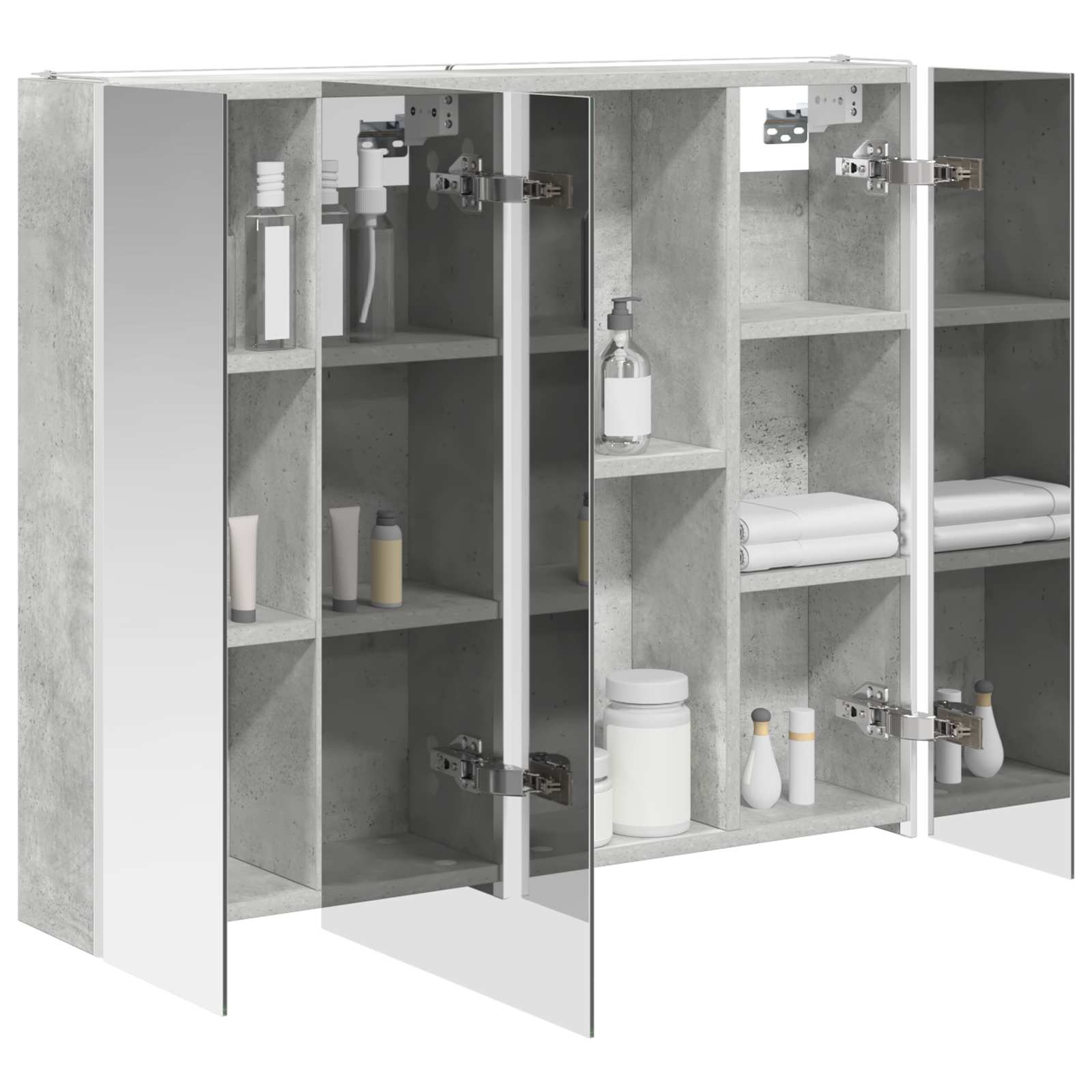 vidaXL Szafka z lustrem do łazienki Betonowy szary 83,5 x 15,5 x 70 cm