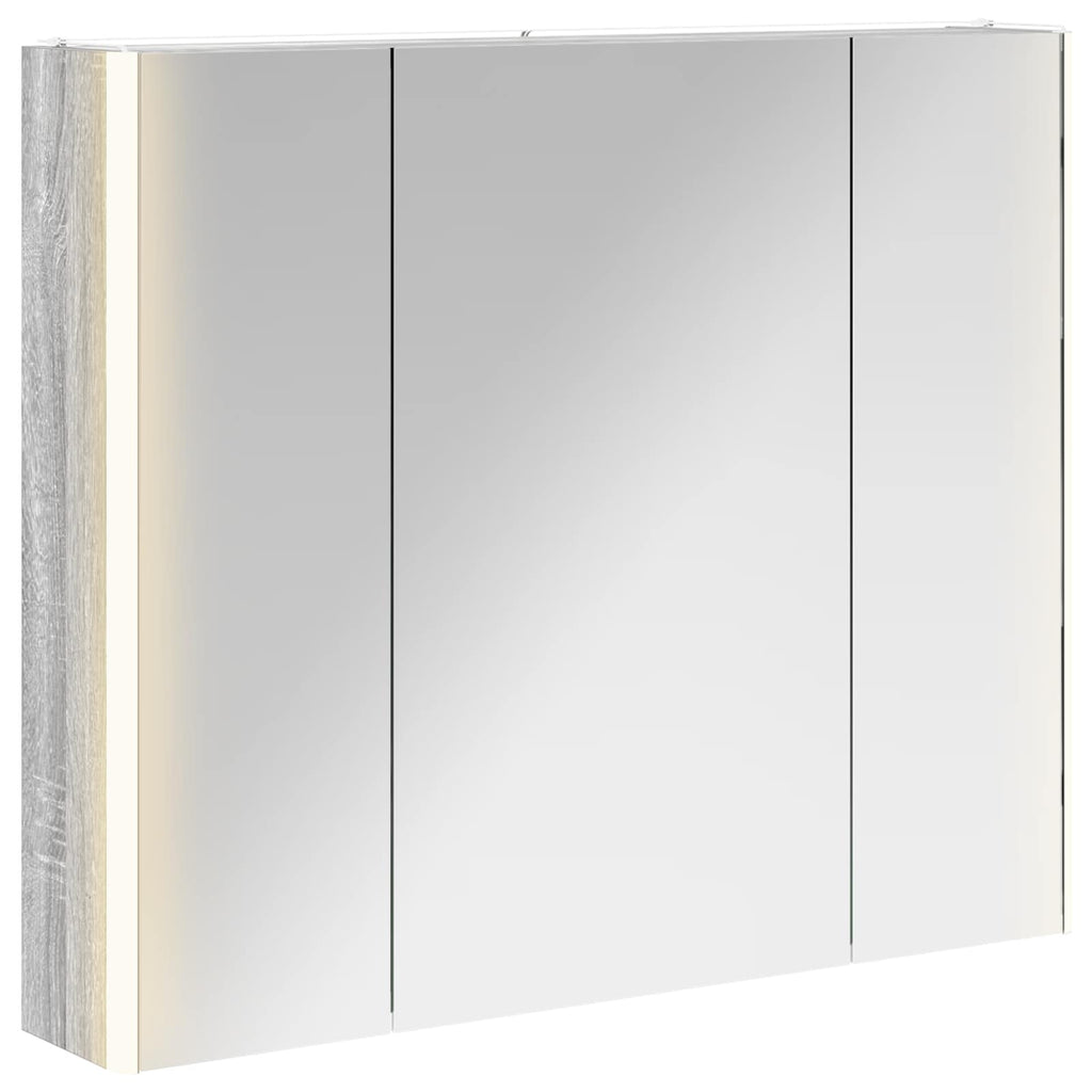 vidaXL Szafka z lustrem do łazienki Szary Sonoma 83,5 x 15,5 x 70 cm