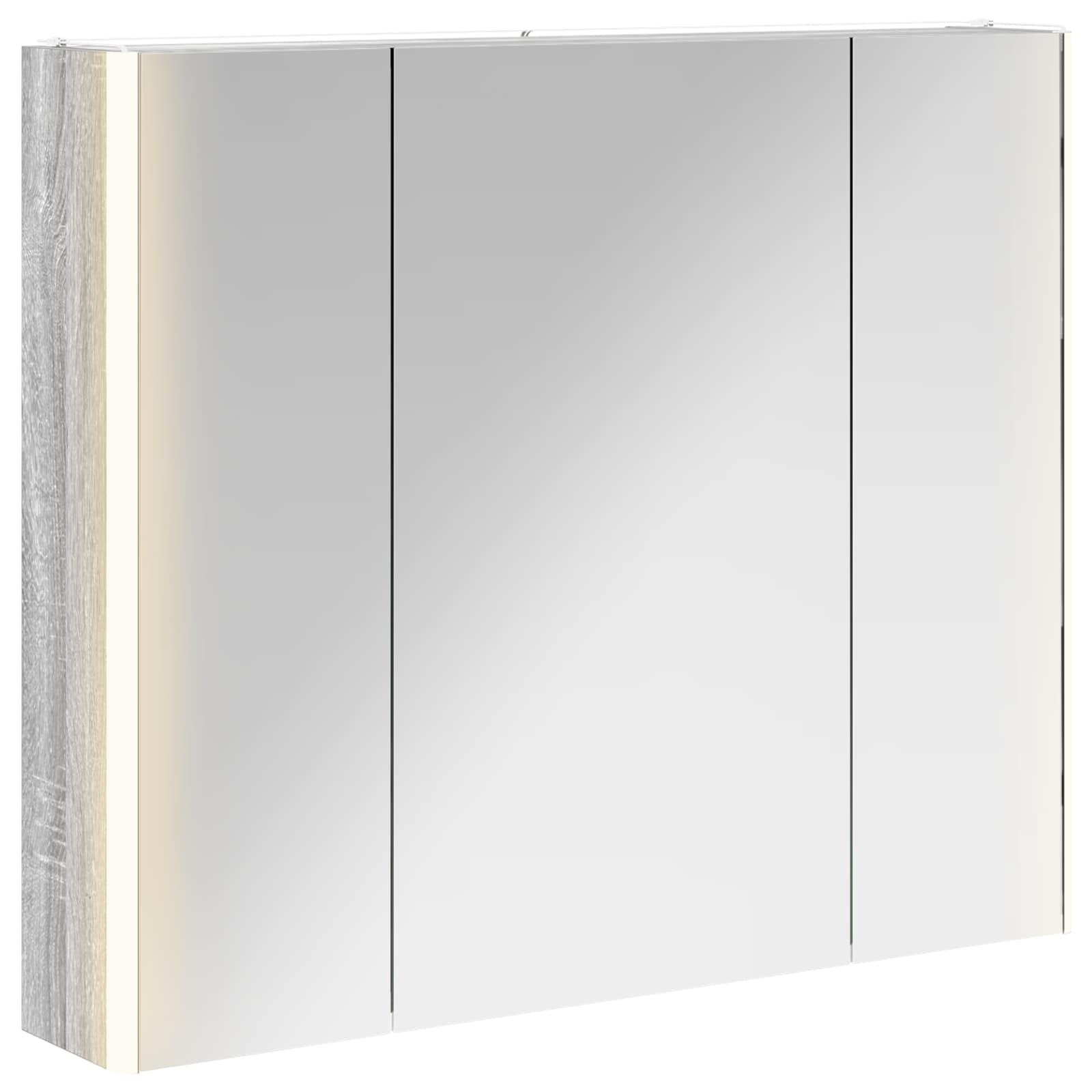 vidaXL Szafka z lustrem do łazienki Szary Sonoma 83,5 x 15,5 x 70 cm
